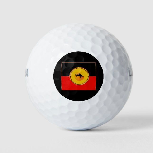 ABORIGINAL AUSTRALIAN ART FLAG 8 GOLF BALLS (Front)