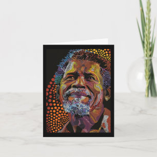 Aboriginal Australian Dot Art Portrait Artwork Of Card