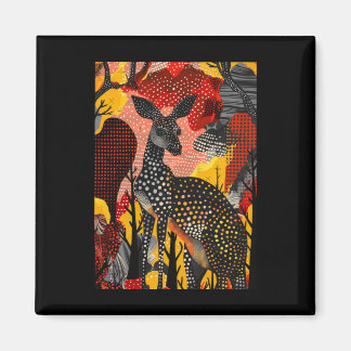 Aboriginal Australian Kangaroo Dot Art Roo Artwork Magnet