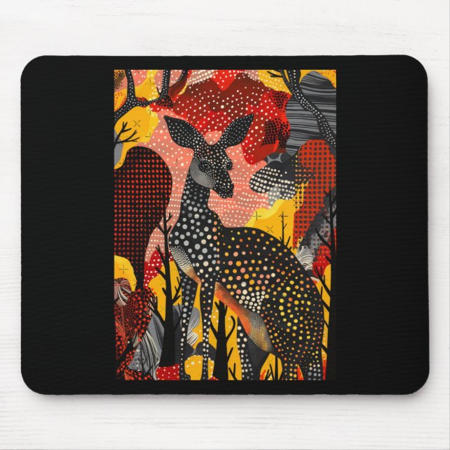Aboriginal Australian Kangaroo Dot Art Roo Artwork Mouse Mat (Front)