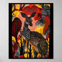 Aboriginal Australian Kangaroo Dot Art Roo Artwork