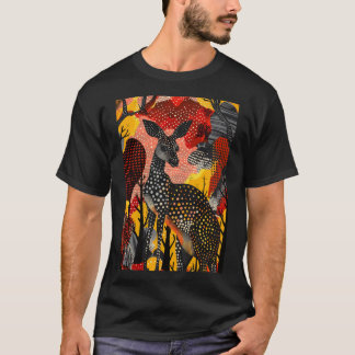 Aboriginal Australian Kangaroo Dot Art Roo Artwork T-Shirt