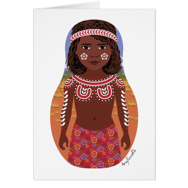 Aboriginal Australian Matryoshka Card (Front)