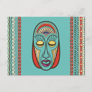 Aboriginal Aztec Inca Mayan Mask Postcard