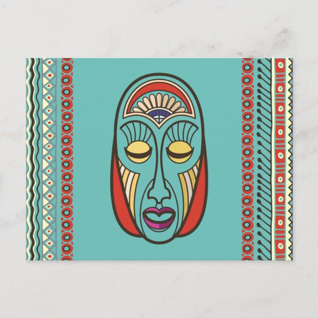 Aboriginal Aztec Inca Mayan Mask Postcard (Front)