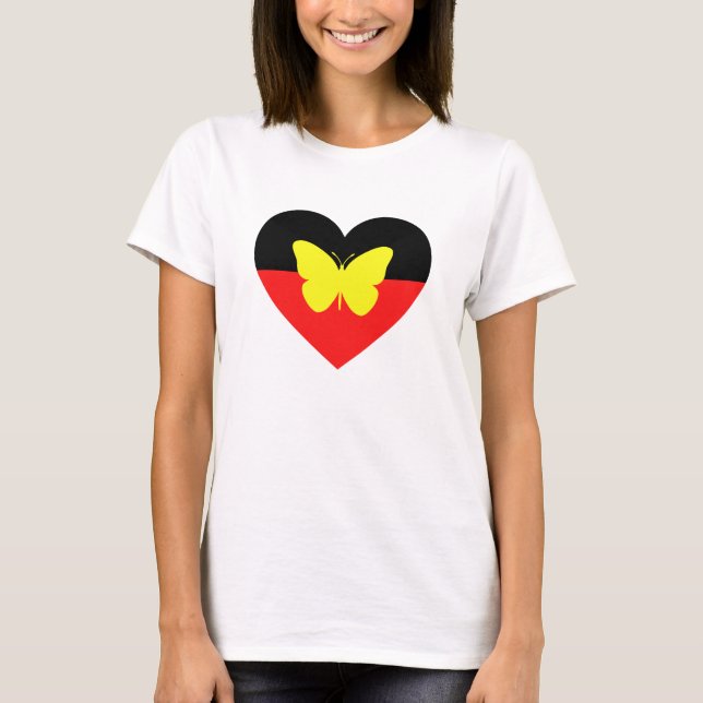 Aboriginal Butterfly Flag T-Shirt (Front)