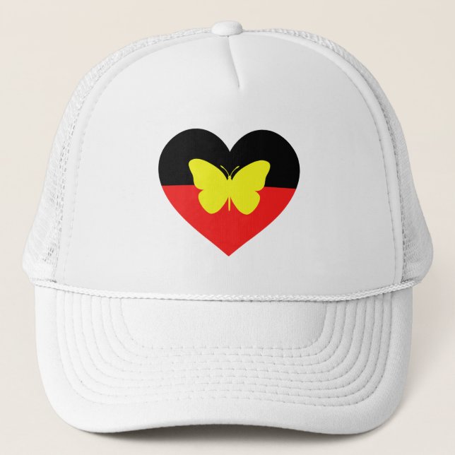 Aboriginal Butterfly Flag Trucker Hat (Front)