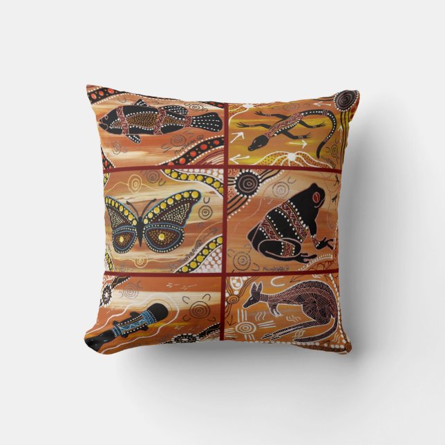 Aboriginal Collage Cushion/Pillow Cushion (Front)