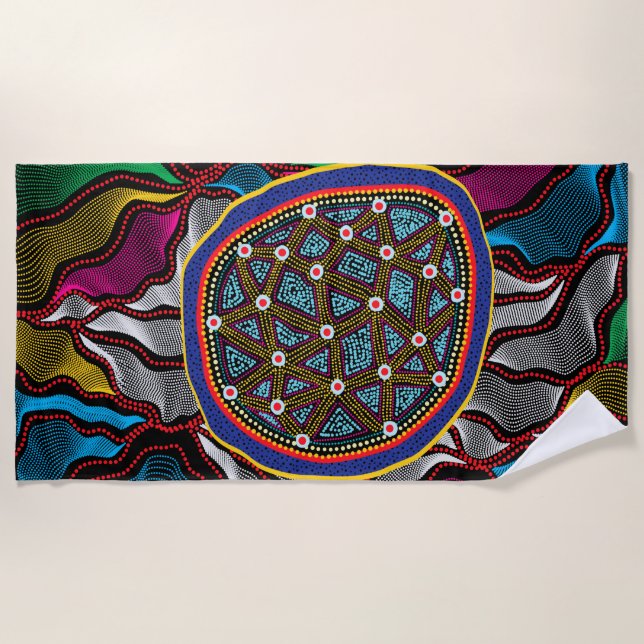 Aboriginal Design-15 Beach Towel (Front)