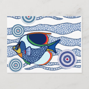 Aboriginal Dot Art Fish-01 Postcard
