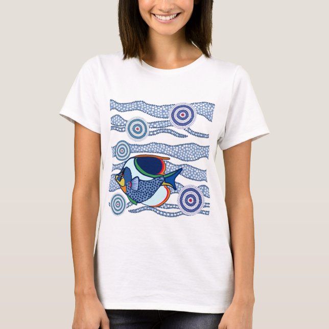 Aboriginal Dot Art Fish-01 T-Shirt (Front)