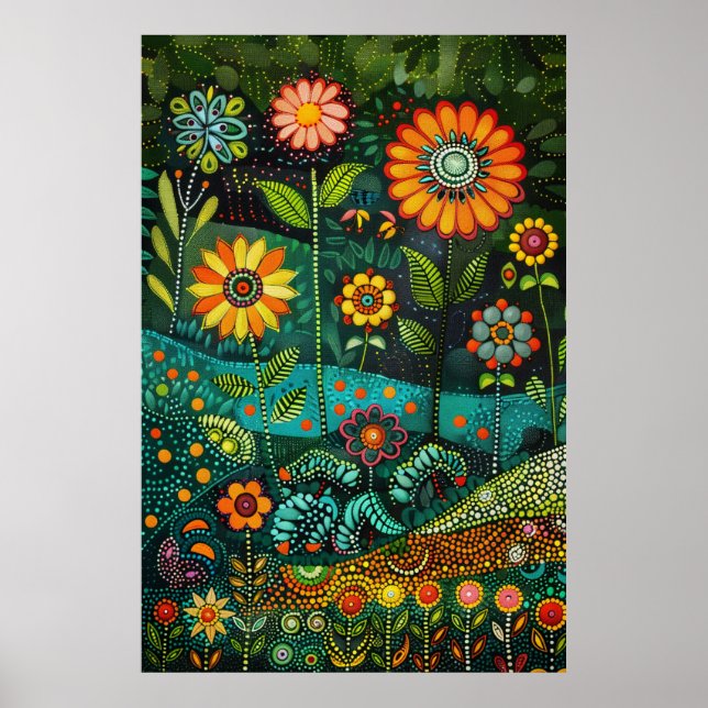 Aboriginal Dot Painting: Dreamtime Stories Art Poster (Front)