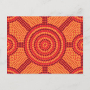 Aboriginal dot painting postcard