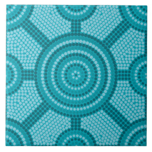 Aboriginal dot painting tile