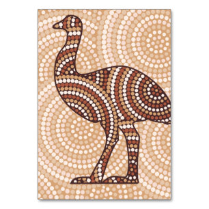 Aboriginal emu dot painting table number