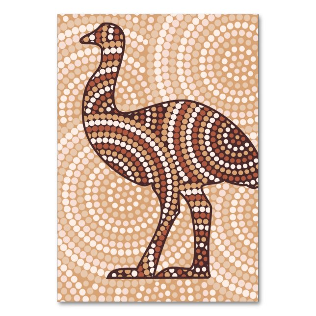 Aboriginal emu dot painting table number (Front)