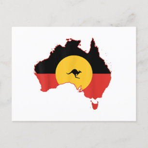 Aboriginal Flag T Shirt Australia Flag Gift for Au Postcard