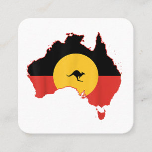 Aboriginal Flag T Shirt Australia Flag Gift for Au Square Business Card