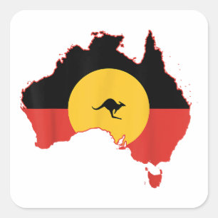 Aboriginal Flag T Shirt Australia Flag Gift for Au Square Sticker