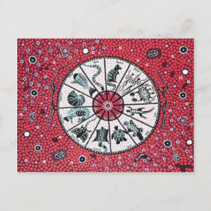 Aboriginal Horoscope Red Postcard