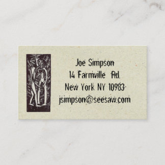 aboriginal ink woodcut business cards
