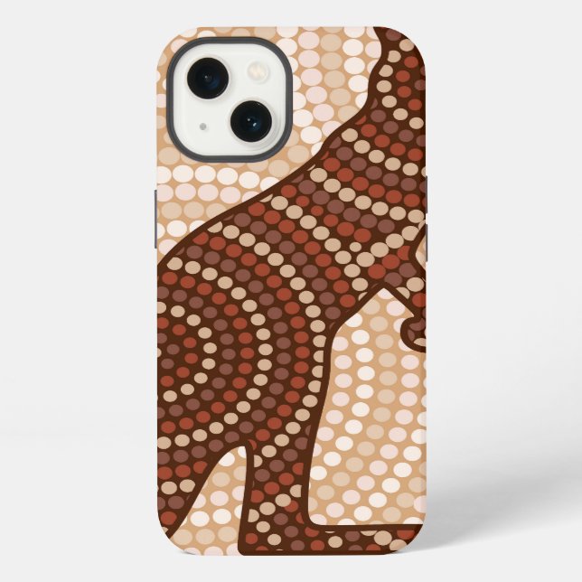 Aboriginal kangaroo dot painting iPhone case (Back)