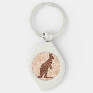 Aboriginal kangaroo dot painting key ring