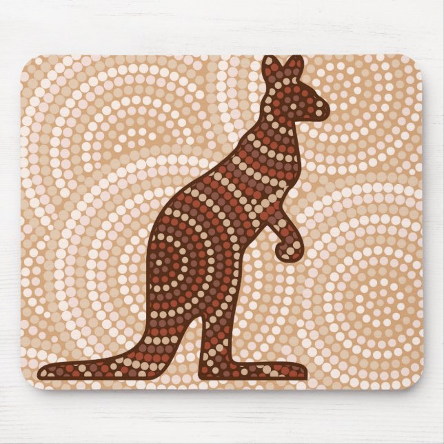 Aboriginal kangaroo dot painting mouse mat (Front)