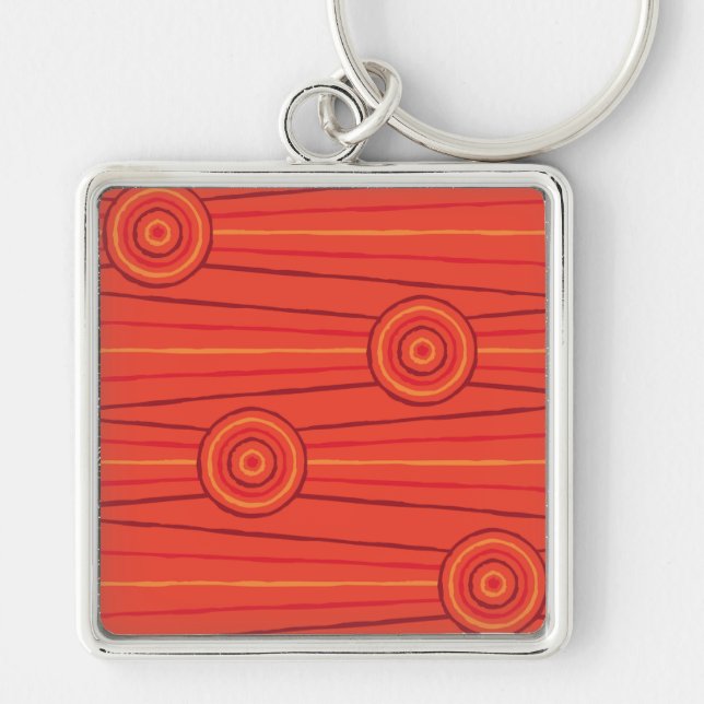 Aboriginal line and circle painting key ring (Front)