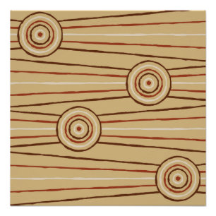 Aboriginal line and circle painting poster