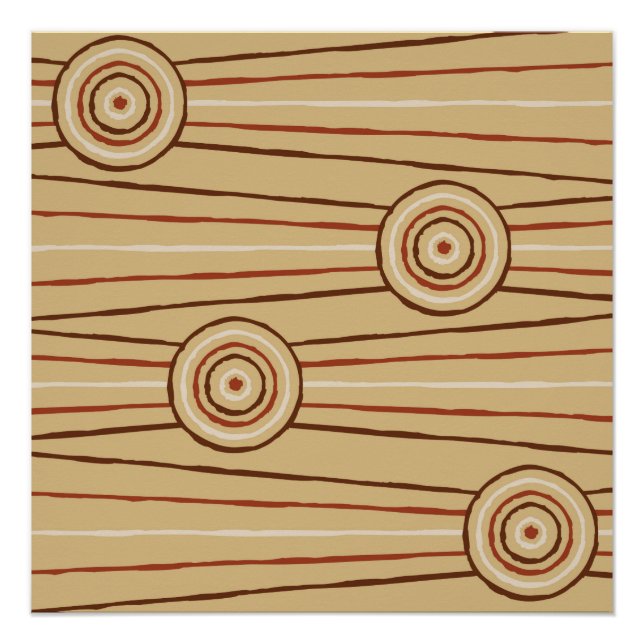 Aboriginal line and circle painting poster (Front)