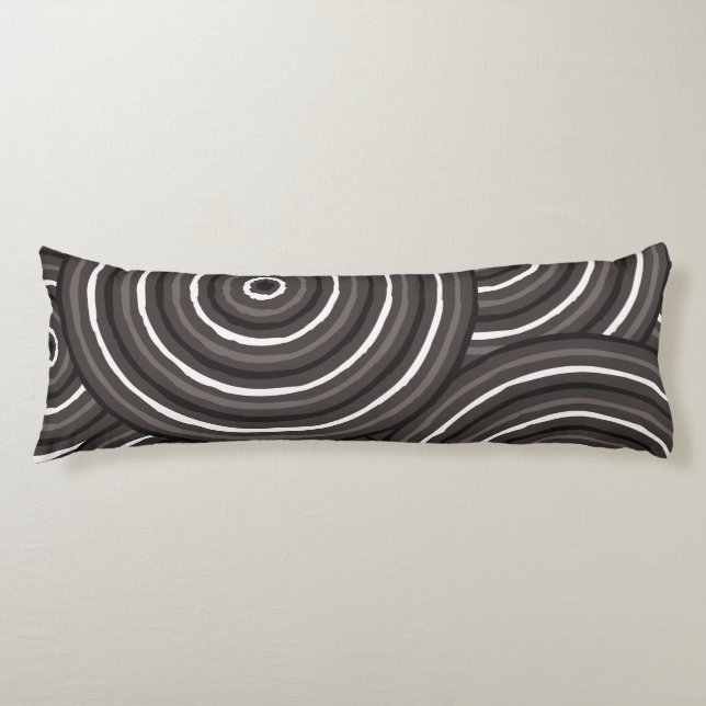 Aboriginal line painting body cushion (Front)