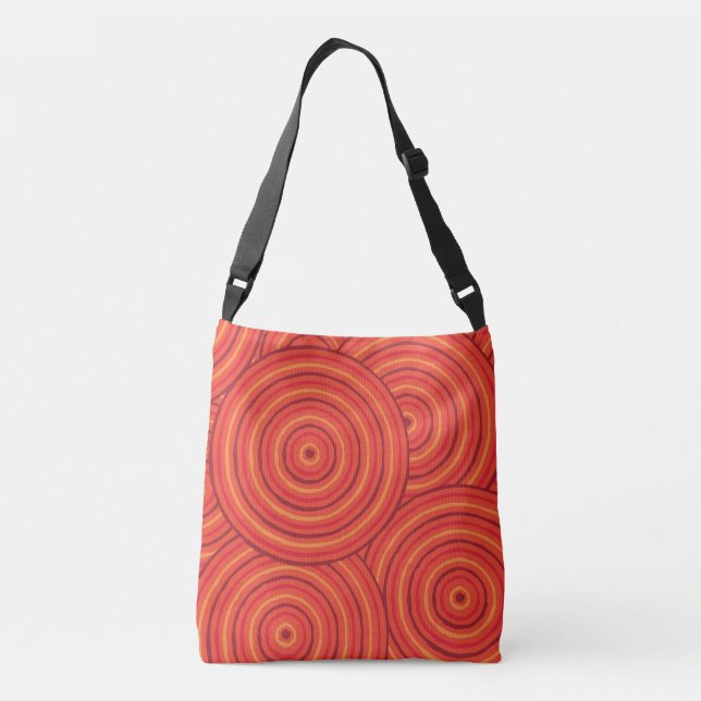 Aboriginal line painting crossbody bag (Back)