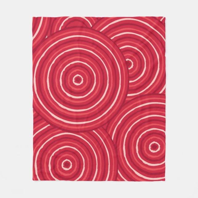 Aboriginal line painting fleece blanket (Front)