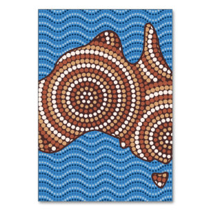 Aboriginal map dot painting table number