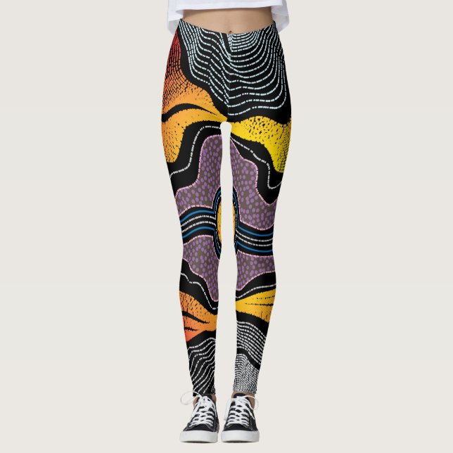 Aboriginal Pattern-1 Leggings (Front)