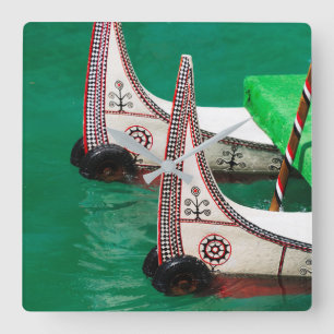 Aboriginal People's Canoe Square Wall Clock