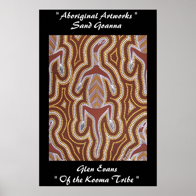 Aboriginal Poster, Print of SAND GOANNA (Front)