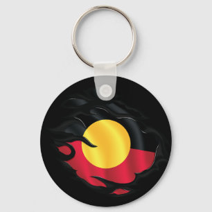 Aboriginal Ripped Flag Key Ring