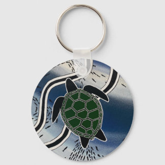 aboriginal sea turtle key ring