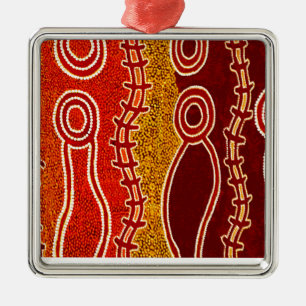 Aboriginal Serpents . Metal Tree Decoration