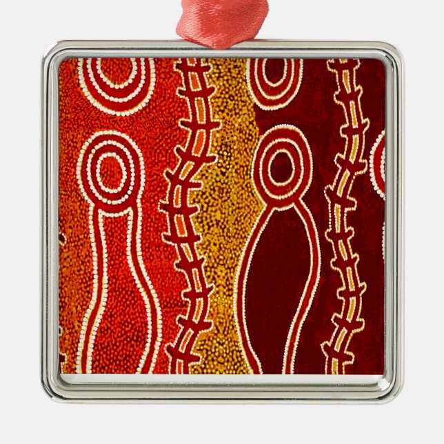 Aboriginal Serpents . Metal Tree Decoration (Front)