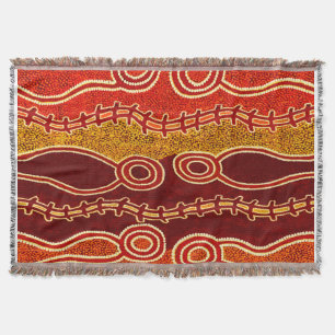 Aboriginal Serpents . Throw Blanket