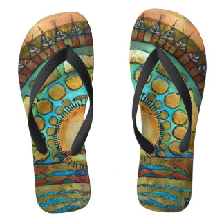 Aboriginal Sunrise Flip Flops