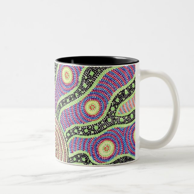 aboriginal sunrise Two-Tone coffee mug (Right)