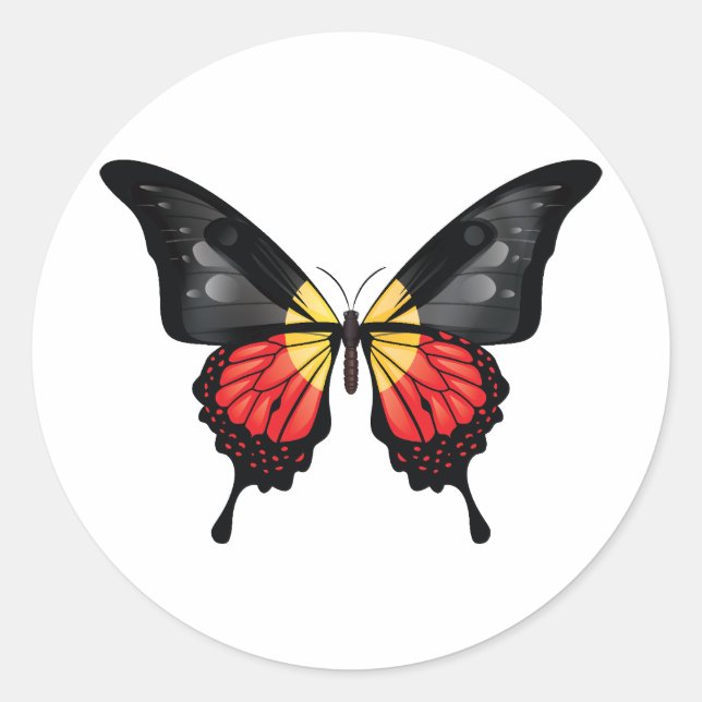 Aboriginal Swallowtail Butterfly Flag Sticker (Front)