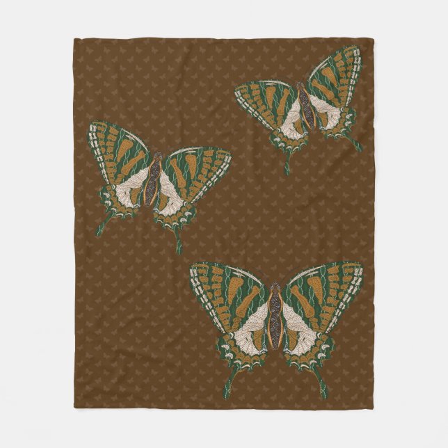 Aboriginal Swallowtail Fleece Blanket (Front)