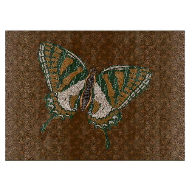 Aboriginal Swallowtail Glass Cutting Board (Front)