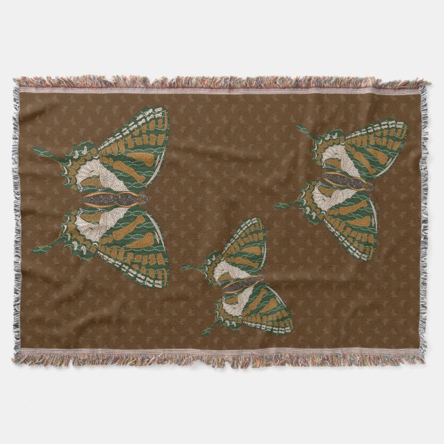Aboriginal Swallowtail Throw Blanket (Front)