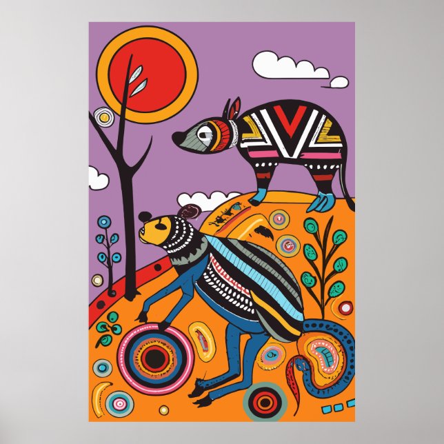 Aboriginal tribal art print (Front)
